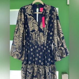 Lilly Pulitzer navy and gold dress - absolutely stunning!